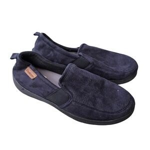 Dearfoams Cozy Comfort Mens Slippers Navy Blue‎ Microsuede Loafers Size L 11-12